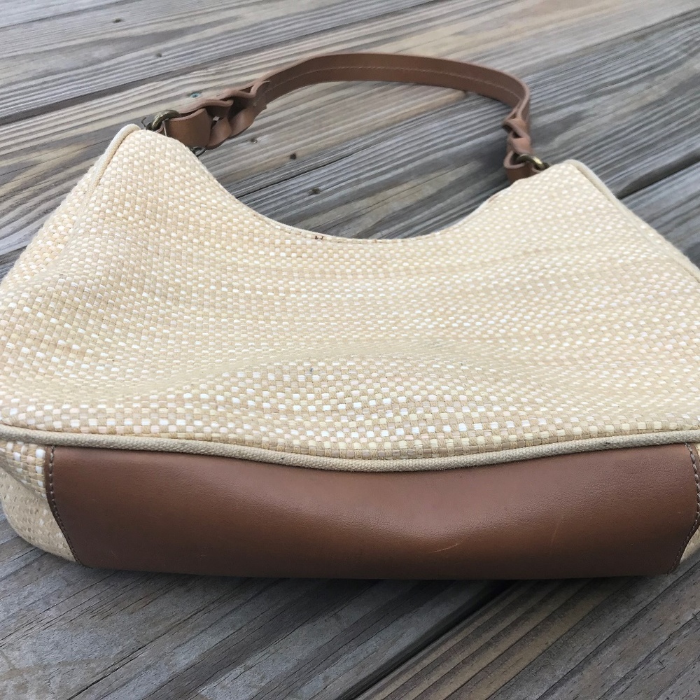 Fossil Hand Bag Purse Leather Woven Shoulder bag - Picture 8 of 8